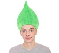 HPO HALLOWEEN PARTY ONLINE Unisex Adult Troll Wigs Collections | Costume Wig for Men and Women | Halloween Colorful 80s Wigs | Trolls TV Movie Cosplay Costume Accessories - Green