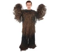 HPO Unisex Epic Hairy Gorilla Warrior Cosplay Military Commander and Yeti Resistance, Flame Retardant Synthetic Fiber, Dark Brown - Large