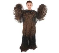 HPO Unisex Hairy Warrior Ape Military Leader Resistance Fighter Yeti Dark Brown- Fancy Costume -3XL