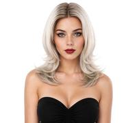HPO VIVA Women's Nova Short Wig - Short Layers with Long Bangs in Blonde Color Options, High Heat Resistance Fiber Ideal for Elegant Appearance