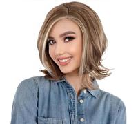 HPO Women’s 90s Short Layered Wig - Straight Blonde Costume Hairpiece for Retro, Cosplay, Halloween & Themed Dress-Up Events