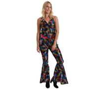 HPO Women’s Retro Sparkle Disco Dress | Sequin & Jersey 70’s Inspired Party Costume | Shimmer Outfit for Halloween, Themed Events & Stage Performances - Medium