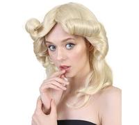 HPO Womens 70's Goddess Wig | Blonde Medium Halloween Wig | Premium Breathable Capless Cap| Flame-retardant Synthetic Fiber