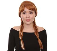 HPO Women's Anna Braided Wig | Norway Princess Synthetic Fiber Capless Cap Wigs for Women