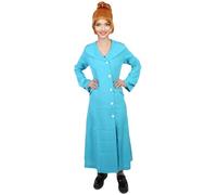 HPO Women's Anti-Villain Spy Trench Coat | Adult Halloween Cosplay Party Costume for Women | TV and Movie Character Dress Accessory | Synthetic Outfit, Blue - Extra-Large