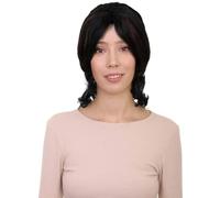HPO Women's Black and Brown Wig | Shoulder-Length Wavy Hairstyle for Movie-Inspired Cosplay or Costume Events