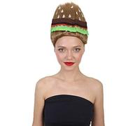 HPO Women's Brown Troll Cheeseburger Wig | Synthetic Fiber Hair Ideal Choice for Halloween Party | Flame Retardant Synthetic Fiber
