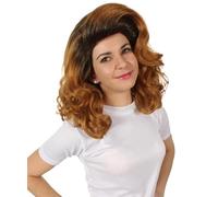 HPO Womens Brown Wavy Drag Wig, Miss America Design, Soft Synthetic Fibers, Perfect for Halloween & Cosplay