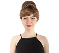 HPO Women's Bun Wig - Adjustable Hair extensions with Realistic Fibers - Multi-Color Elegant Bun Hairpiece for Halloween Cosplay, and Everyday Wear, Light Brown