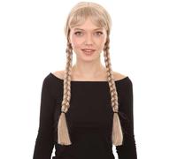 HPO Women's Comedy Character Braided Wig | Adult Perfect Halloween TV/Movie Cosplay Wigs for Women | Flame-retardant Hair for Themed Party - Blonde