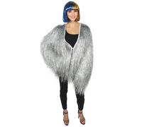 HPO Womens Festival Carnival Thick Tinsel Loose-Fit Jacket