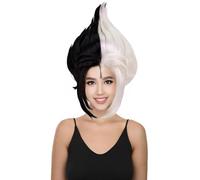 HPO Women's Frost Fairy Updo Wig - Fantasy Costume Style for Halloween & Cosplay - Flame-Retardant Synthetic Fiber - Black & White