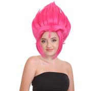HPO Women's Frost Fairy Updo Wig - Fantasy Costume Style for Halloween & Cosplay - Flame-Retardant Synthetic Fiber - Pink