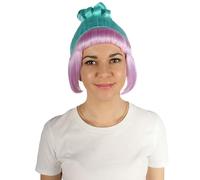 HPO Women's Halloween Animated Lucy Updo Wig - Adult Super Long Updo Hair for Halloween Costume Party - Short Curly Wigs for Women Cosplay Party - Mixed Pink