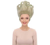 HPO Women's Oceanic Glam Spiked Straight Wig for a Trendy Undersea Look - Synthetic Fiber Wigs for Halloween Party - Blonde