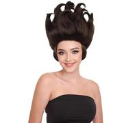 HPO Women's Oceanic Glam Spiked Straight Wig for a Trendy Undersea Look - Synthetic Fiber Wigs for Halloween Party - Brown