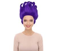 HPO Women's Oceanic Glam Spiked Straight Wig for a Trendy Undersea Look - Synthetic Fiber Wigs for Halloween Party - Purple