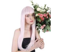 HPO Women's Pink & Silver Tinsel Wig, Party Ready Fancy Halloween Wig, Premium Breathable Capless Cap