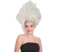 HPO Women's TV Musical Movie Princess Troll Wavy Wig | Adult Ideal Halloween Cosplay Wigs | for Comfort | Flame Retardant Hair for Costume Party - White