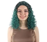 HPO Women's TV Series Curly Halloween Wig | Synthetic Fiber Hair for Halloween & Costume Party | Adult Cosplay Wig for Women - Ash Green