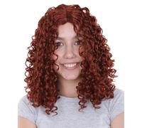 HPO Women's TV Series Curly Halloween Wig | Synthetic Fiber Hair for Halloween & Costume Party | Adult Cosplay Wig for Women - Brown