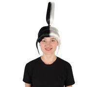 HPO Women's Updo Ponytail Wig - Adult Little Daughter Animated Movie Style Wigs - Flame-retardant Costume, Black & White