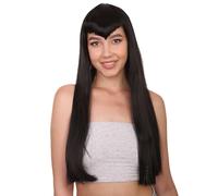 HPO Women's Vampire Black Men's Wig, Halloween party Wig, Premium Breathable Capless Cap, Flame-retardant Synthetic Fiber