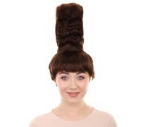 HPO Women's Wild Tower Wigs for Adult | Brown Adult Cartoon Fun Halloween Style Standard Fit Wig