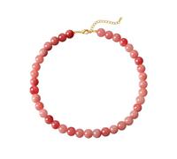 Hpoewre Simple Classic Hand Knotted Created Precious Gemstone 18Inch Necklace, 10MM Round Ball Bead Strand Choker Collarbone Western Jewelry For Women, Toggle Clasp, 18inch, Stone Sterling Silver, No