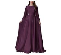 HPPEE Grape Bridesmaid Dresses for Women with Sleeves Plus Size Fall Formal Dress Chiffon Wedding Guest Gown UK20