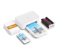 HPRT CP4100 4x6 Photo Printer with 108 Sheets & 2 Ribbons, Full-Color Photo | Portable Picture Printer for iPhone/Android, Wi-Fi, Thermal Dye Sublimation, 15s AR Video, Fun App DIY, Home Use, Beige
