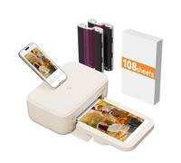 HPRT CP4100 4x6 Portable Photo Printer with 108 Sheets+2 Ribbons, Wi-Fi