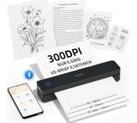 HPRT Portable Printer Wireless for Travel, Bluetooth Thermal Printer Compatible with iOS, Android & Laptop, Supports 8.5 x 11 US Letter & A4 Thermal Paper, Inkless Mobile Printer, Pure Black