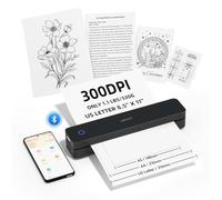 HPRT Portable Printers Wireless for Travel, Support 8.5" X 11" US Letter, Bluetooth Thermal Printer Compatible with iOS, Android & Laptop, Inkless Mobile Printer for Office, Home, School, Black