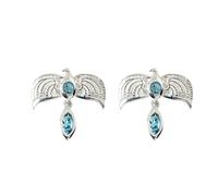 HPSE0024 - Harry Potter Sterling Silver Diadem Stud Earrings with Crystals, Ravenclaw Crown Design, 1.5cm