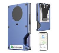 HPSH Air Wallet, Built-in Tracker Slim Wallet, Smart Wallet with Money Clip, Compatible with FindMy Network(iOS Only), Anti-Theft Card Holder, *Gift for Men, Macaron blue, Tracker Wallet