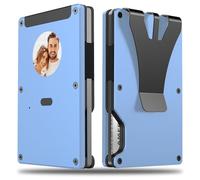 HPSH Air Wallet, Built-in Tracker Slim Wallet, Smart Wallet with Money Clip, Compatible with FindMy Network(iOS Only), Anti-Theft Card Holder, *Gift for Men, E Blue, slim, E-ink Wallet