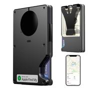 HPSH Air Wallet, Minimalist RFID Blocking Credit Card Holder, Slim Wallet for Men, Black, Compatible with Apple Find My iOS Only, Detachable Money Clip