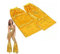 HPSOM Sequin Gold Women's 1 Pair, 70s 80s Retro Disco Glitter Leg Warmers, Gold Disco Ball Glitter Costume Accessories for Carnival Abba Costume Theme Party