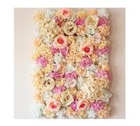 HPTHLY 15.7 X 23.6Inch Artificial Flower Wall Panels Mat Silk Rose Flower Panels, For Backdrop Wedding Wall Decoration,1pcs
