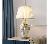 HPTHLY 26.39'' Farmhouse Ceramic Table Lamp For Bedroom Living Room House Decor Chinoiserie Purely Handmade Enamel Desk Lamps Home Office Dorm Rustic Modern(B)