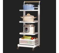 HPTHLY 3-Tier Kitchen Pot And Pan Rack - Corner Shelf Nizer With Lid Holders, Over Microwave Storage, Includes 5 Boards & 2 Baskets For Efficient Space-Saving Cooking (4X3Boardsx1Basket-White)