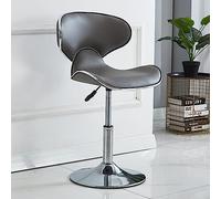 HPTHLY 360 Degree Swivel Barstools, Steel Bistro Pub Chairs, Adjustable High Swivel Barstools With Back, Comfortable Round Seat Cushions, For Dining Room Kitchen Bar S(Gris-47X47X40~55Cm)