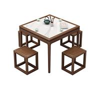 HPTHLY 5 pcs Chinese table and chairs set, Kitchen Dining Table and Chair Set,Includes 1 Table & 4 chair, for Dining Room, Lounge, Cafe & Restaurant (Style B 80cm(5 pcs))