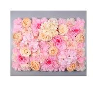 HPTHLY Artificial Flower Wall Backdrop, 23.62 X 15.75Inch Pink Roses Flowers Panels, For Flowers Wall Party Wedding Decor,1pcs
