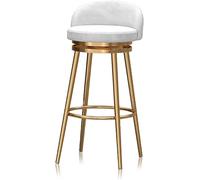 HPTHLY Bar Stool Bar Stools 360° Swivel Barstools Set Island Chair Barstool Counter Height Chairs With Backrest Velvet Upholstered Gold Metal Footrest (Light Green-75Cm)