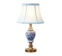 HPTHLY Bedroom Bedside Lamp Blue And White Glazed Traditional Ginger Jar Desk Lamps 20-Inch Bedroom Living Room Home Office Desk Nightstand Table Lamp