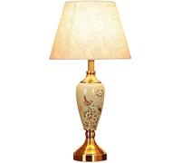 HPTHLY Bedroom Nightstand Lamps Chinese Ceramic Table Lamp Hand-Painted Flowers And Birds Porcelain Desk Lamp Glazed Ceramic Table Lights For Bedroom Bedside(A)