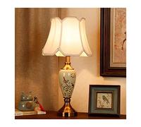 HPTHLY Bedroom Nightstand Lamps Chinese Ceramic Table Lamp Hand-Painted Flowers And Birds Porcelain Desk Lamp Glazed Ceramic Table Lights For Bedroom Bedside(D)