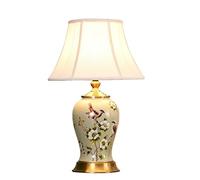 HPTHLY Bedroom Nightstand Lamps Hand-Painted Glaze Ceramic Table Lamp Flower And Bird Desk Lamp Chinese Style Table Light For Living Room Bedroom Bedside Liv